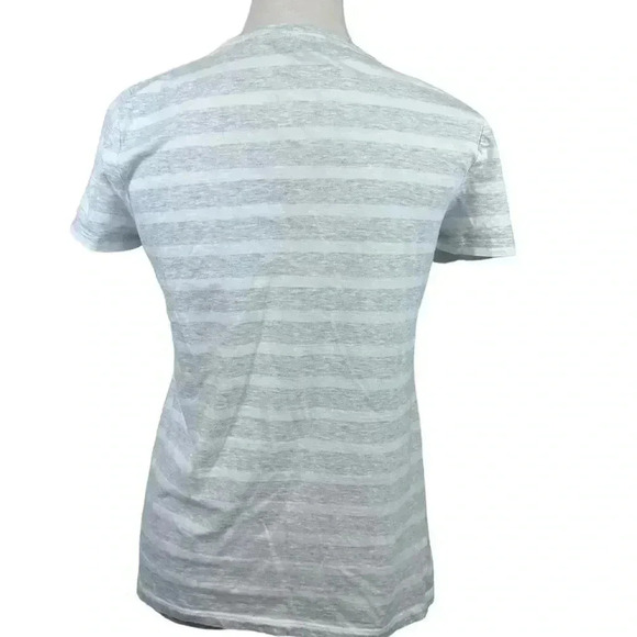 Banana Republic gray striped t-shirt with sequin pineapple on front size med - Picture 4 of 9